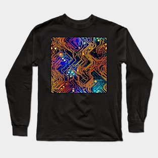 Circuit Board design illustration Long Sleeve T-Shirt